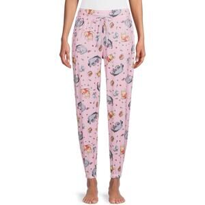 Disney Winnie The Pooh Lounge Pants Pink Womens Sleep Joggers XL (16-18) Pockets